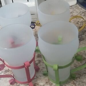 Set of Four Frosted Soda Glasses
